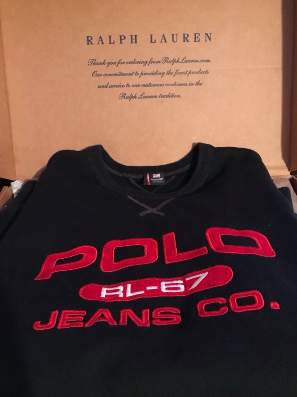 Polo Jeans Co. Black RL-67 Spellout Sweatshirt XXL